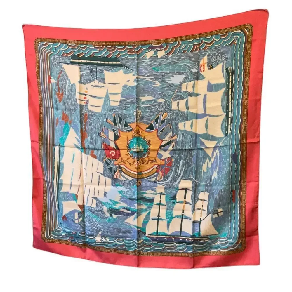 Hermes Scarf  Henry F. Smith Sailor 90cm 100% Silk Square Scarf - Picture 5 of 15